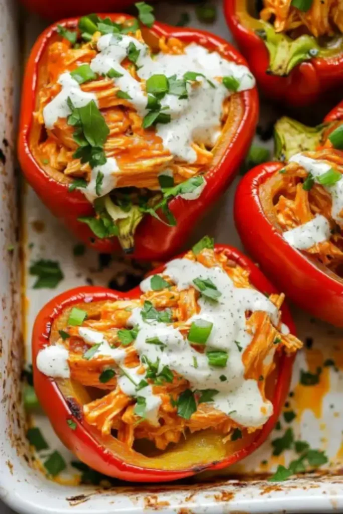 Easy Buffalo Chicken Stuffed Peppers