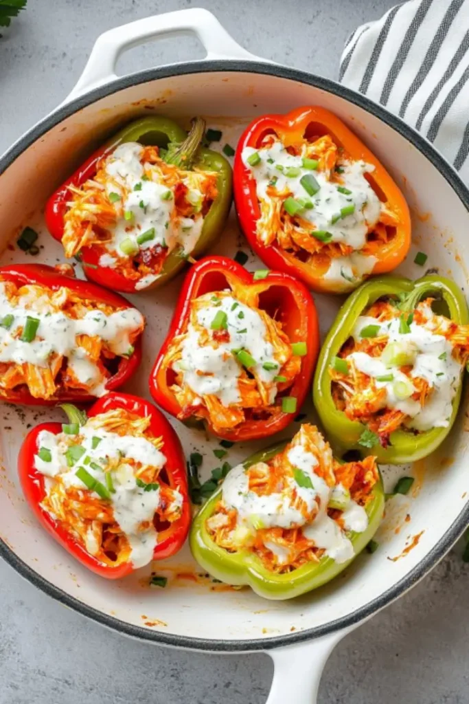 Easy Buffalo Chicken Stuffed Peppers