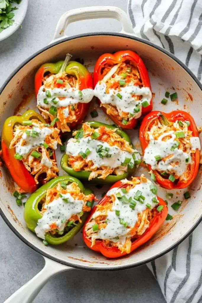 Easy Buffalo Chicken Stuffed Peppers