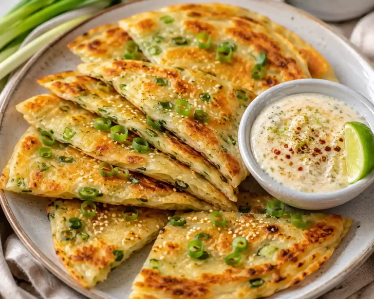 Scallion Pancakes with Lime Crema