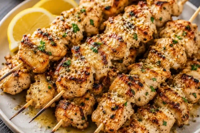 Garlic Parmesan Chicken Skewers