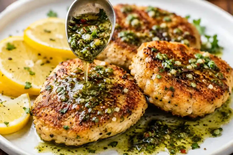 Lemon Chicken Cutlets with Salmoriglio Sauce
