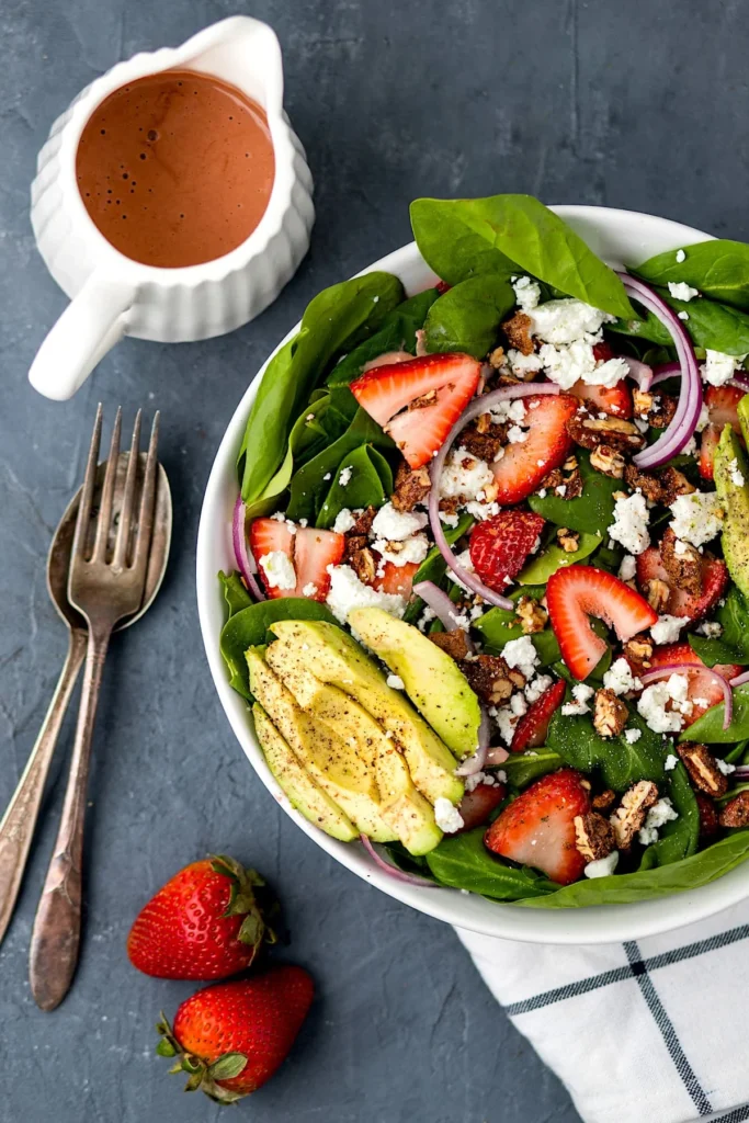Avocado Strawberry Spinach Salad