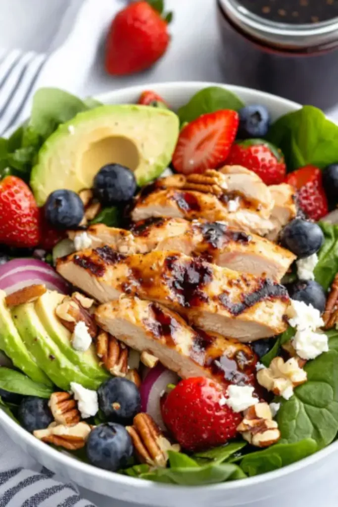 strawberry-avocado-chicken-salad-with-balsamic-vinaigrete