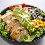 Restaurant-style Southwest chicken salad with bold flavors and fresh vegetables