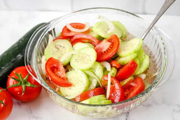 Marinated Cucumber, Tomato, and Onion Salad