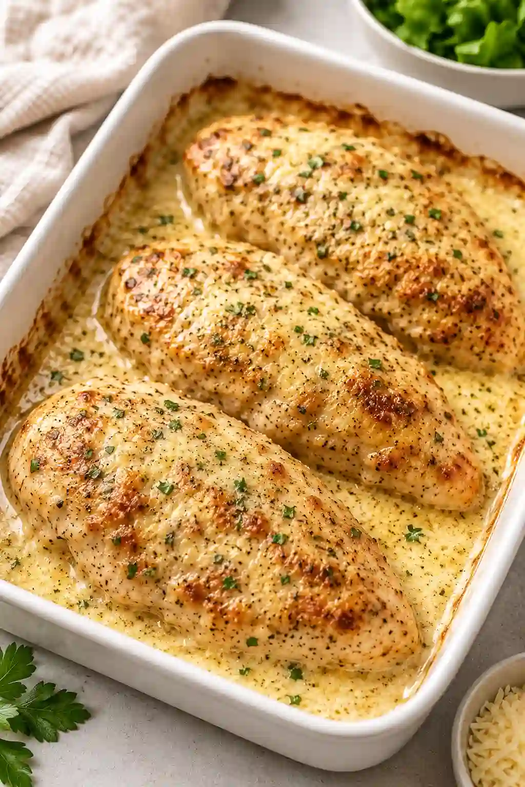 3-Ingredient Baked Caesar Chicken recipe
