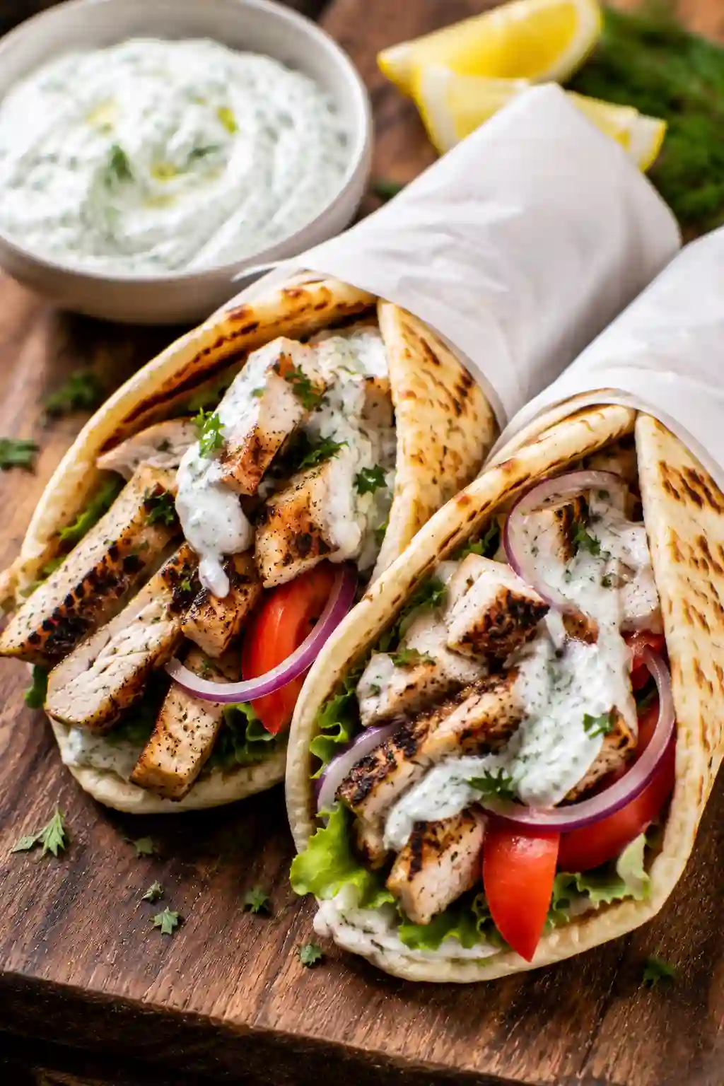 Greek Chicken Gyros with Tzatziki Recipe