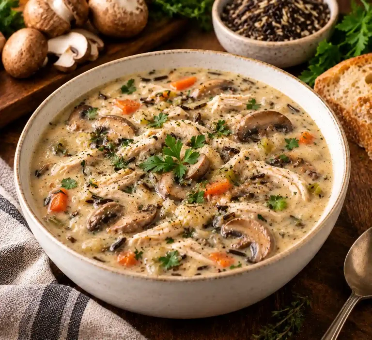 Chicken and Mushroom Wild Rice Soup