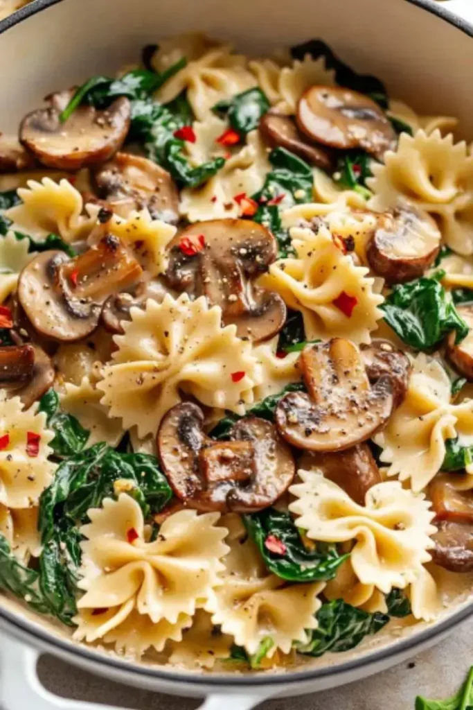 Creamy-Mushroom-Spinach-Pasta