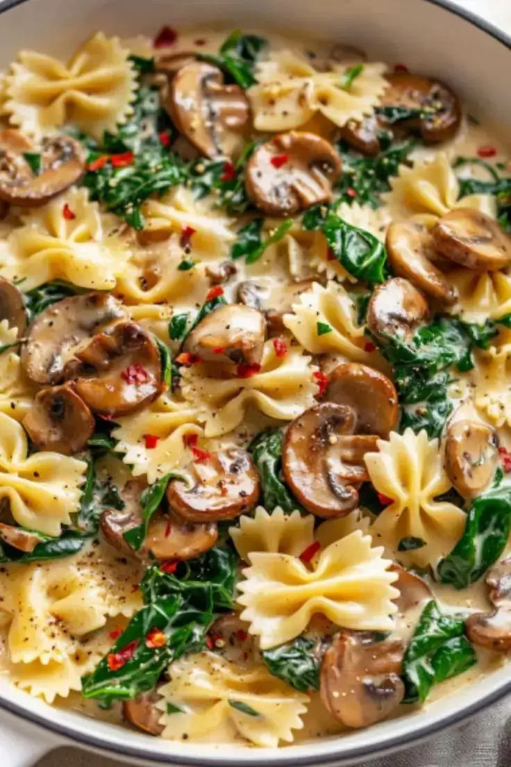 Creamy-Mushroom-Spinach-Pasta