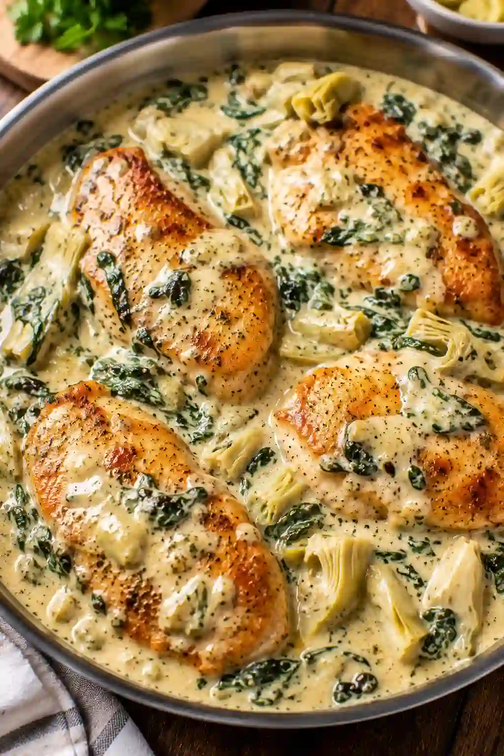 Creamy Spinach Artichoke Chicken Recipe