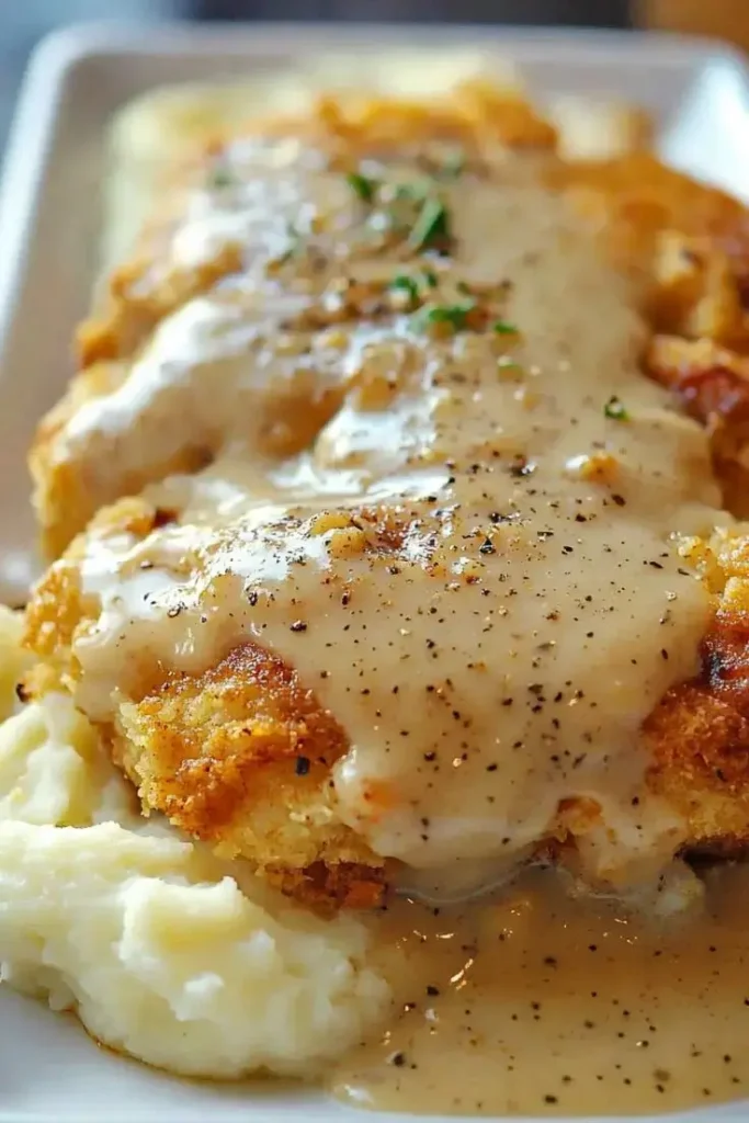 Crispy-Chicken-Fried-Steak-with-Creamy-Gravy-