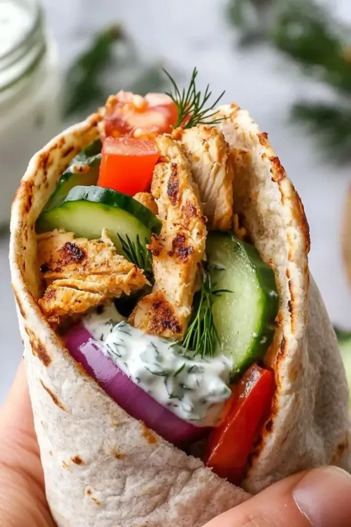 Easy-Chicken-Gyros-with-Tzatziki-Sauce-