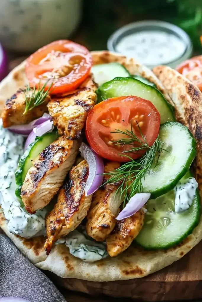 Easy-Chicken-Gyros-with-Tzatziki-Sauce