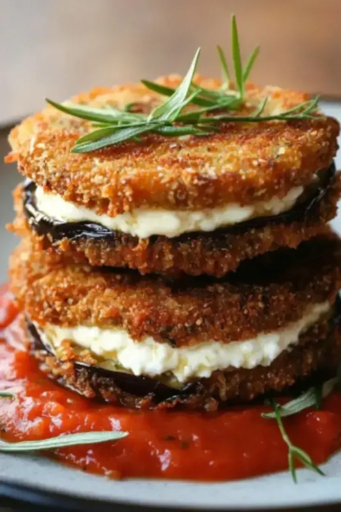 Eggplant-and-Goat-Cheese-Sandwiches-with-Tomato-Tarragon-Sauce