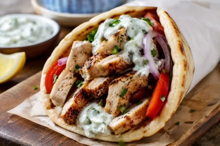 Greek Chicken Gyros with Tzatziki