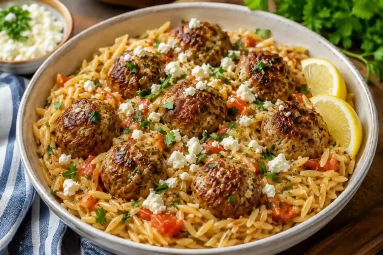 Greek Meatballs with Orzo