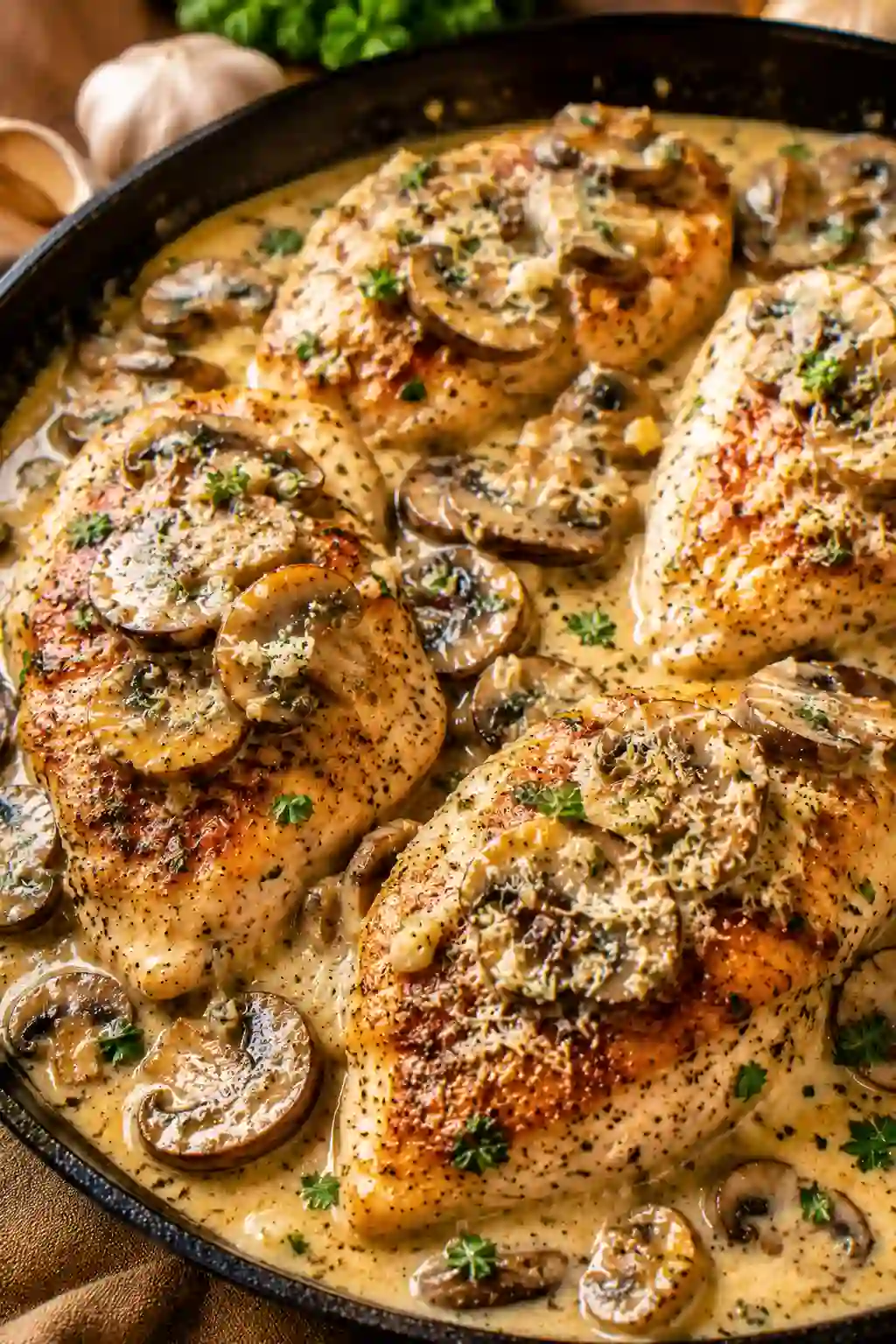 Parmesan Garlic Mushroom Chicken Recipe