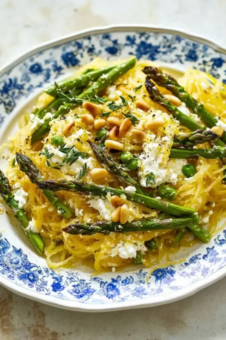 Spaghetti-Squash-with-Asparagus-Ricotta-Lemon-and-Thyme