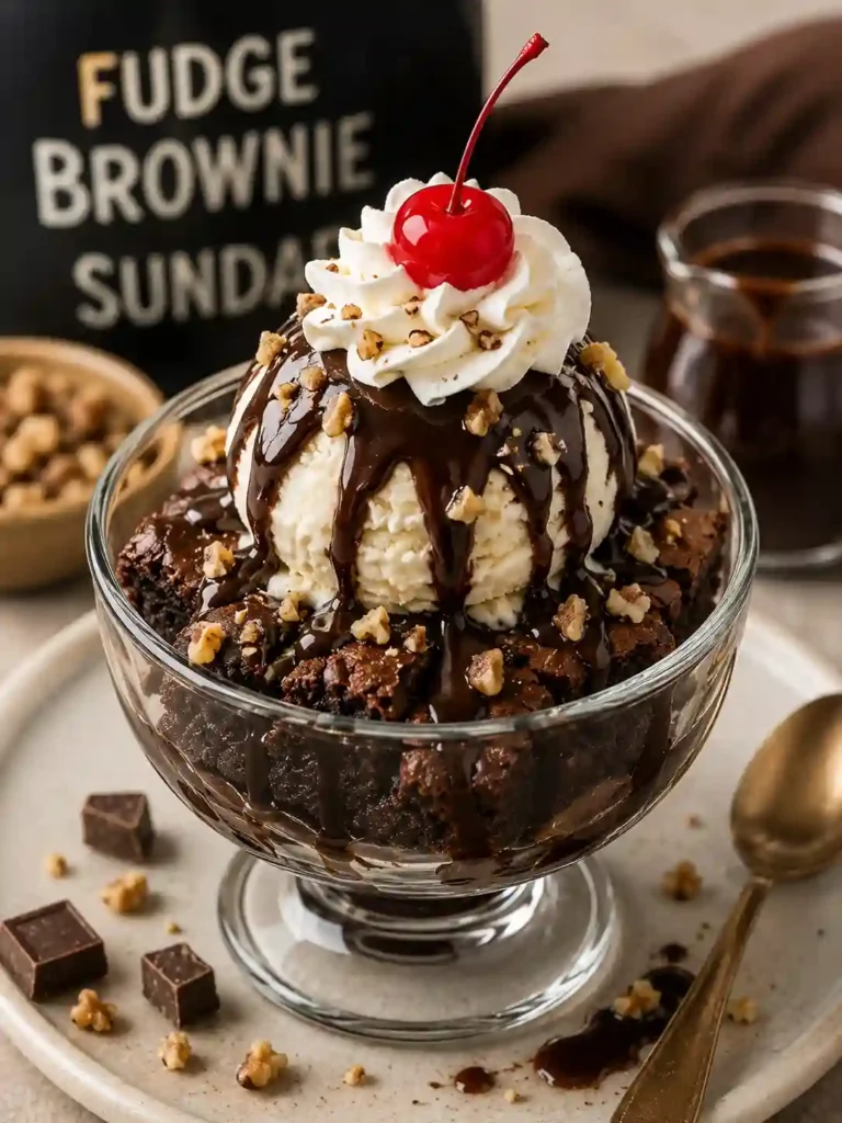 Fudge Brownie Sundae
