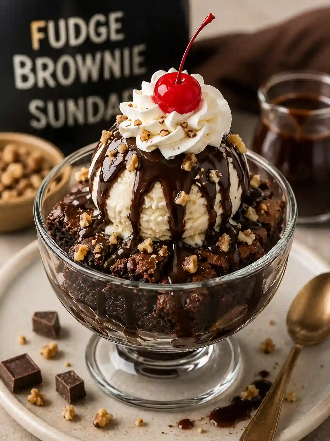 Fudge Brownie Sundae