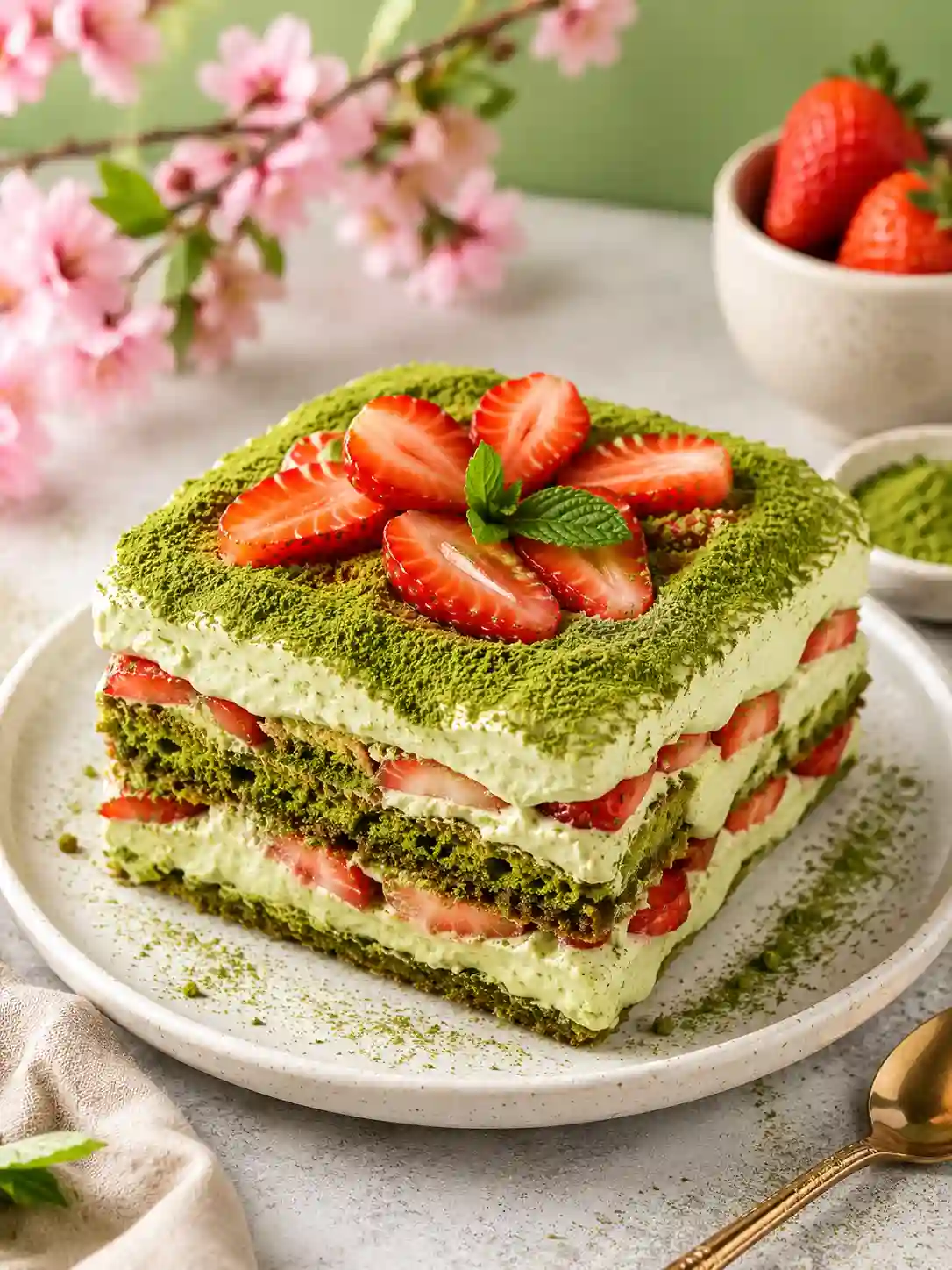 Yummy Strawberry Matcha Tiramisu Recipe