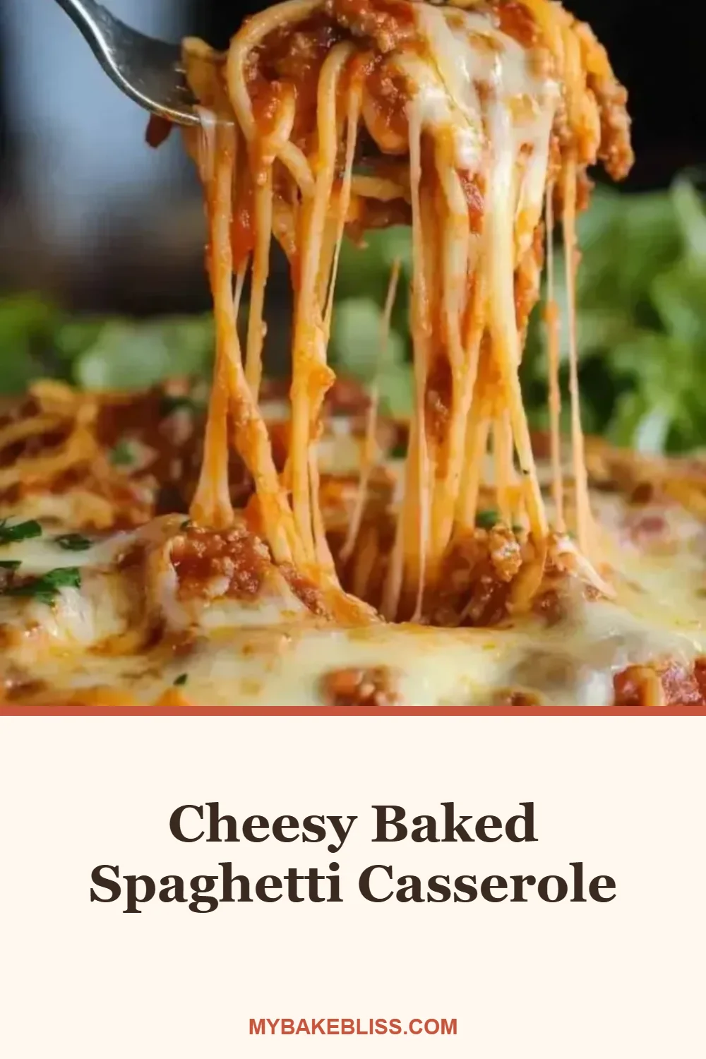 Easy baked spaghetti casserole with lean beef meat sauce, bell pepper, mozzarella and Parmesan. Family-friendly 9x13 dinner that feeds 8, make-ahead and freezer friendly. 27g protein per serving.