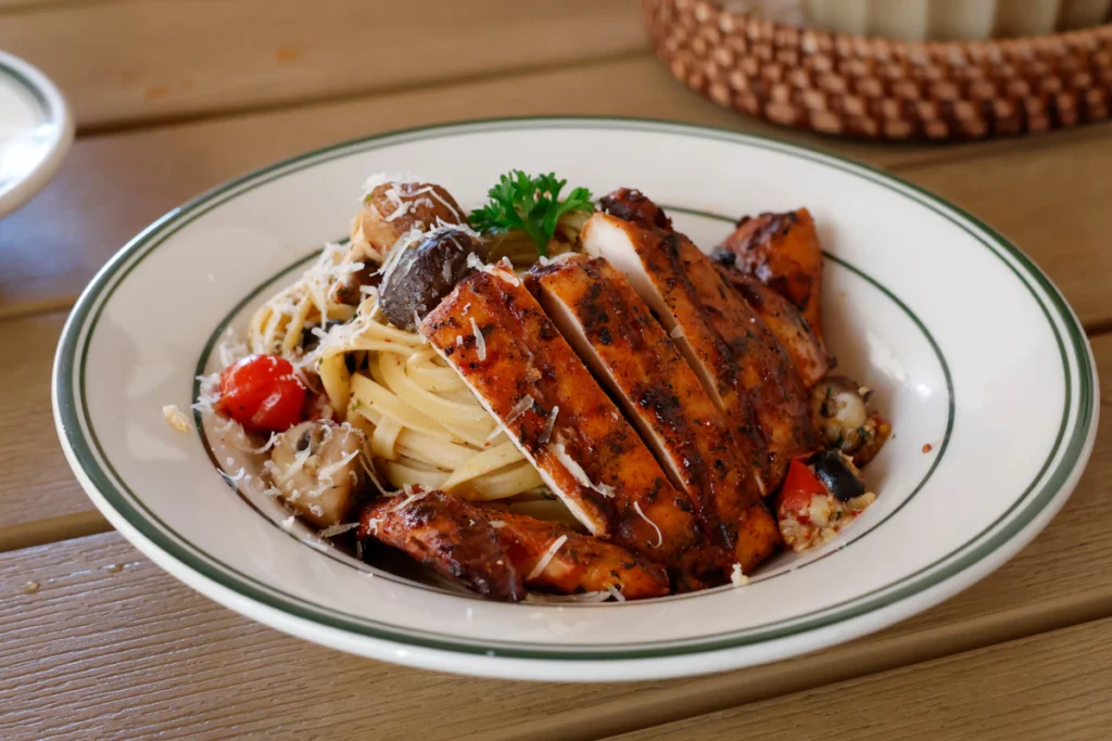 Chicken Parmesan served with pasta