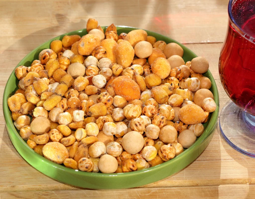 Chickpeas in a bowl for buffalo chickpea salad