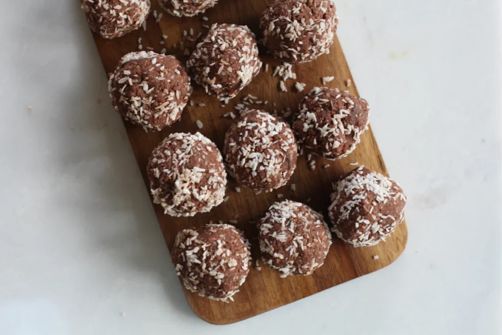 Batch of chocolate energy bites ready for the week