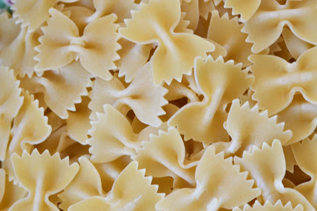 Uncooked farfalle bowtie pasta