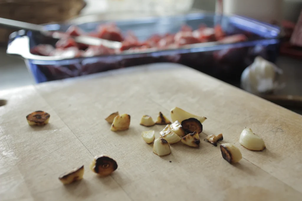 Peeled garlic cloves for garlic butter