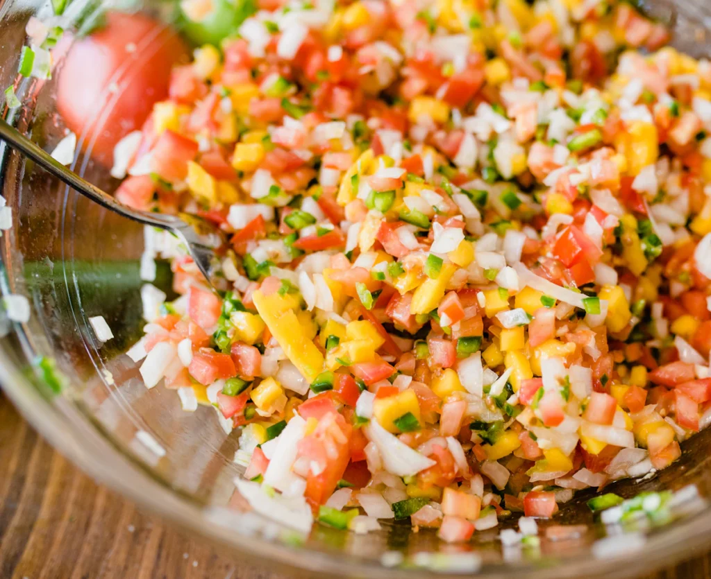 Bowl of fresh homemade pico de gallo salsa