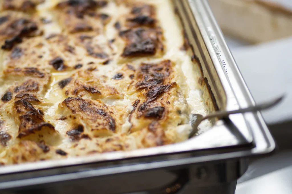 Layered potatoes with cheese