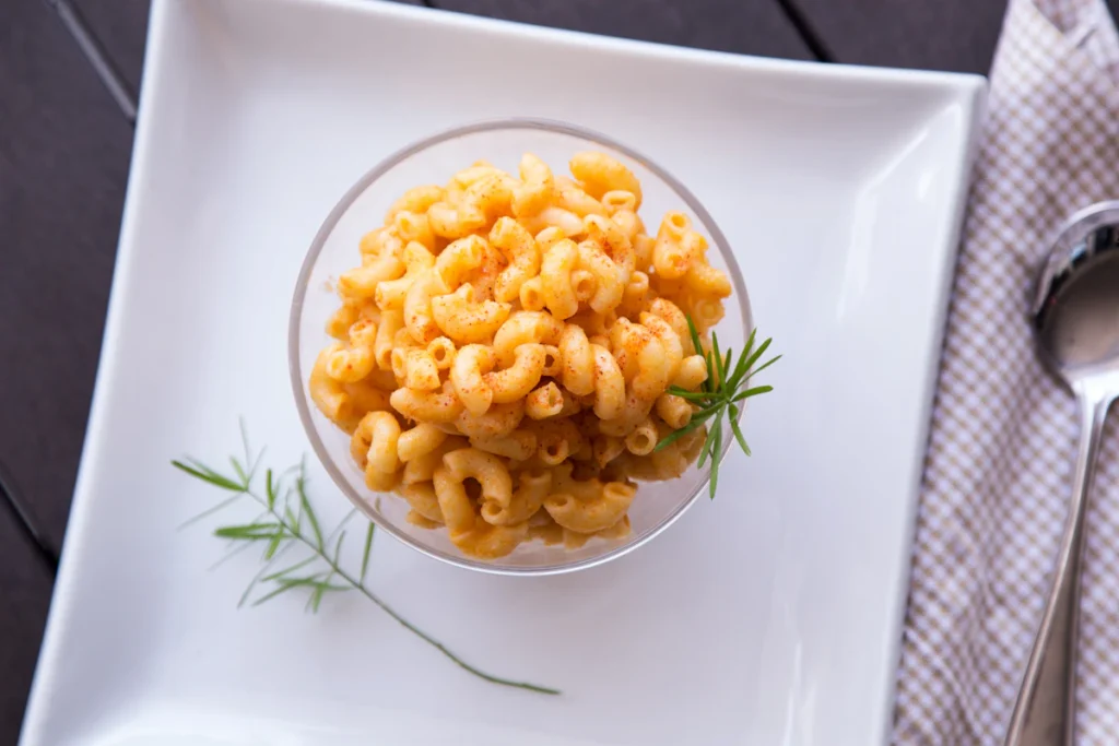 Mac and cheese served in a bowl
