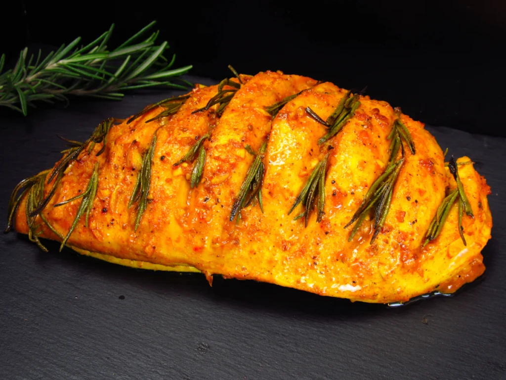 Maple Dijon glazed chicken breast fresh from the oven