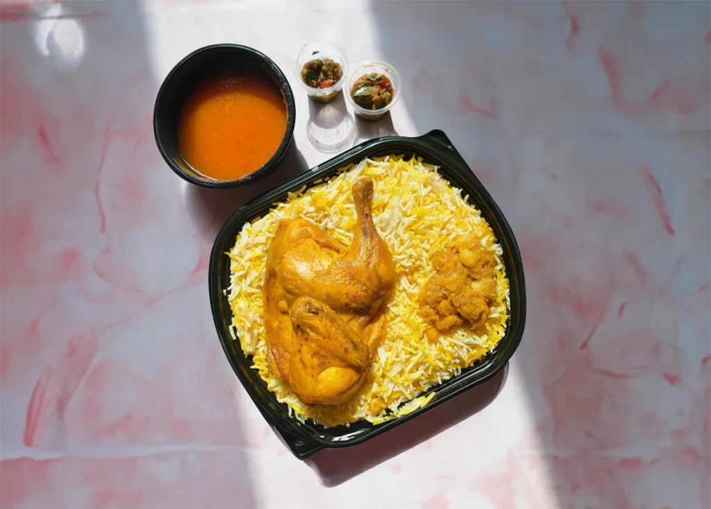 Rice and spices for chicken and rice