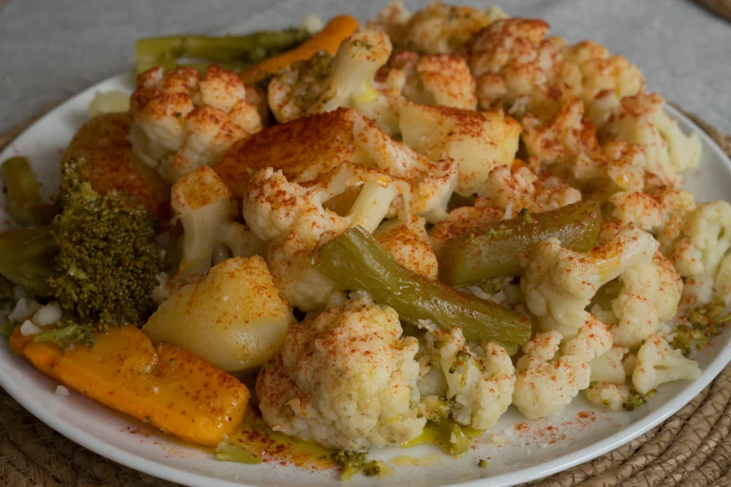 Golden roasted cauliflower florets