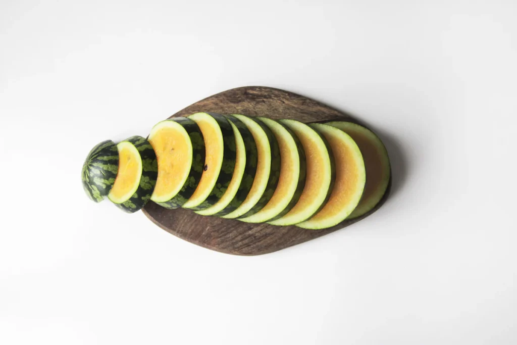 Zucchini sliced into even rounds