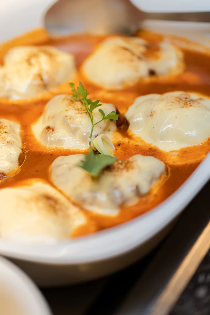 Stuffed pasta in a creamy sauce