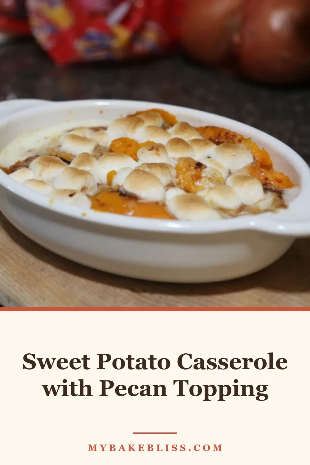 Classic sweet potato casserole with a crunchy brown sugar pecan topping. Roasted sweet potatoes make a silky, rich filling with less sugar. Easy make-ahead Thanksgiving and Christmas side dish everyone asks for.