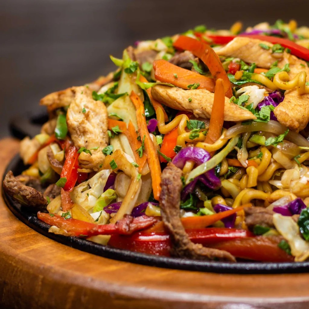 Colorful vegetable stir fry