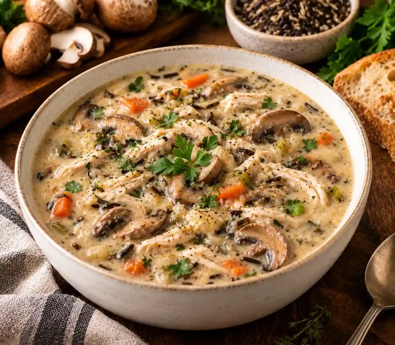 Chicken and Mushroom Wild Rice Soup