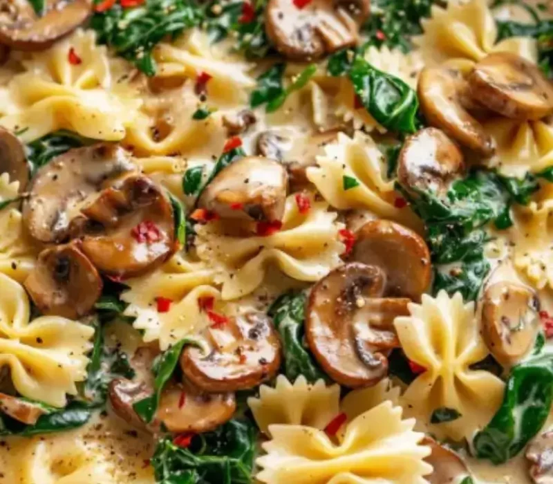 Creamy-Mushroom-Spinach-Pasta