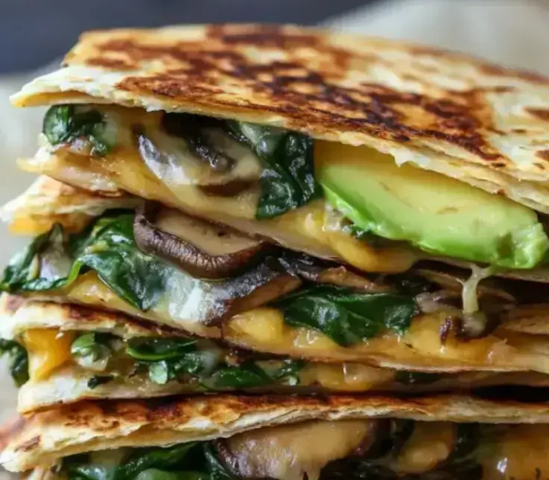 Crispy-Mushroom-Spinach-and-Avocado-Quesadillas