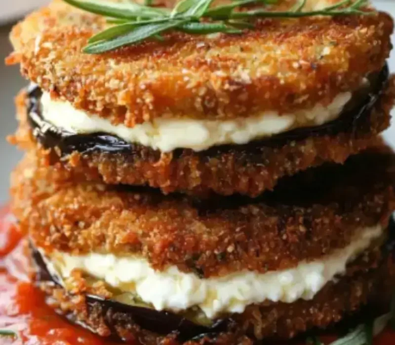 Eggplant-and-Goat-Cheese-Sandwiches-with-Tomato-Tarragon-Sauce
