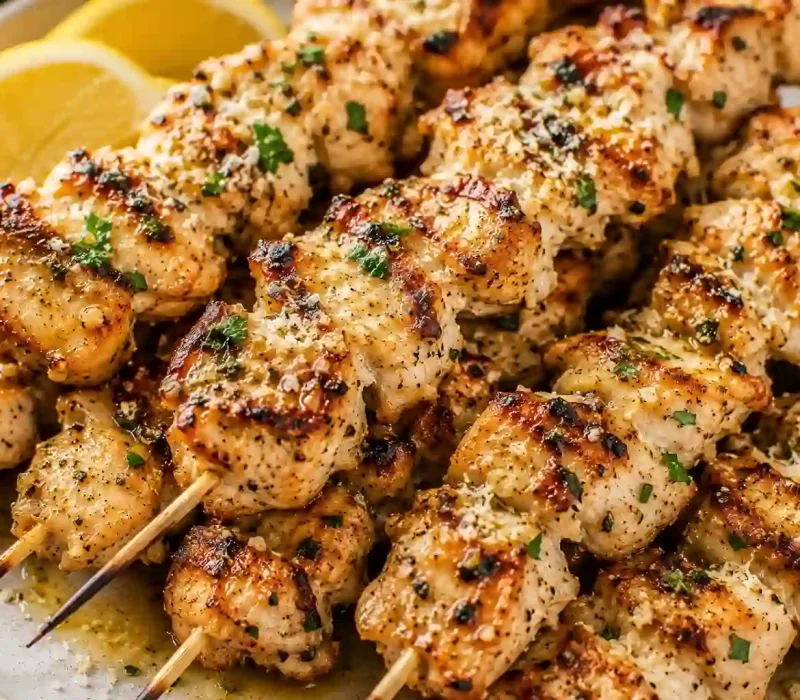 Garlic Parmesan Chicken Skewers