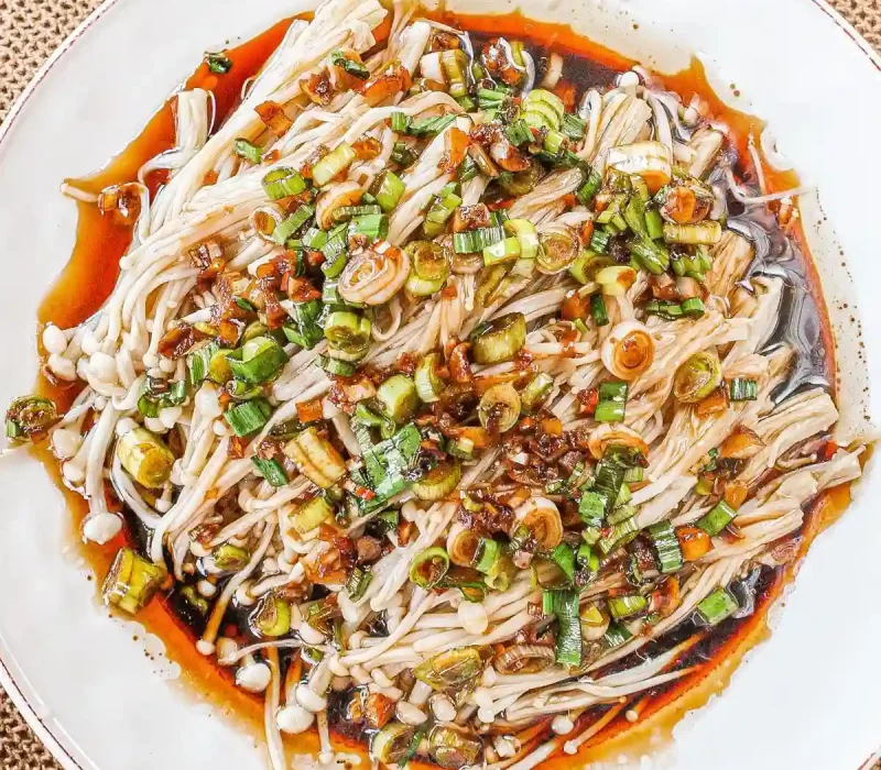 Garlic Soy Enoki Mushrooms