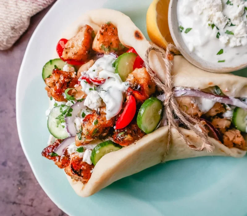 Greek Chicken Gyros with Tzaziki